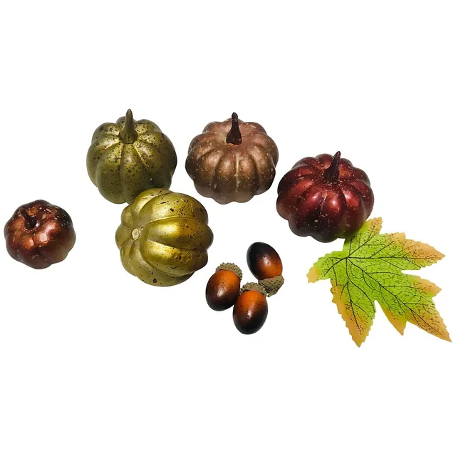 Northlight 10-Piece Fall Harvest Artificial Acorns and Maple Leaves  Decoration Set