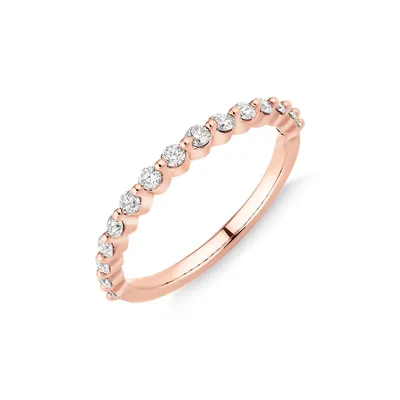 Wedding Ring With 0.34 Carat Tw Of Diamonds In 14kt Rose Gold