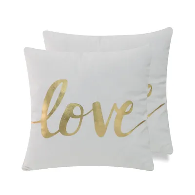 Christmas Icons Throw Pillow, 100% Polyester Velour Foil Print Love