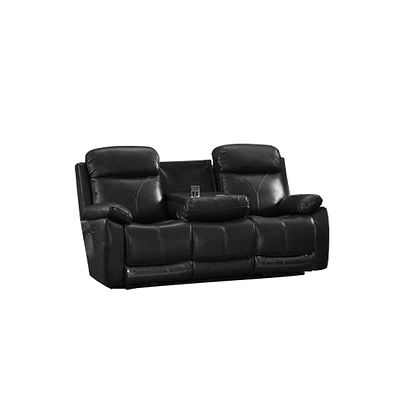 Genuine Leather Power Recliner Sofa With Usb Chargers