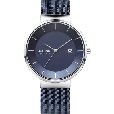 Men's Solar Stainless Steel Watch In Silver