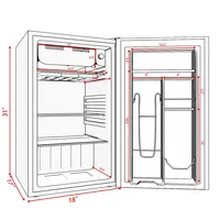 Costway 3.2 Cu.ft Mini Fridge Compact Refrigerator Dorm Office W/ Reversible Door