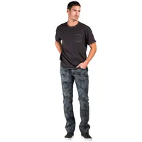 Men's Premium Denim Jeans Slim Straight Bleach Washed Distressed