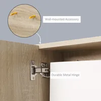 Wall Mount Mirror Cabinet With 3 Open Shelves