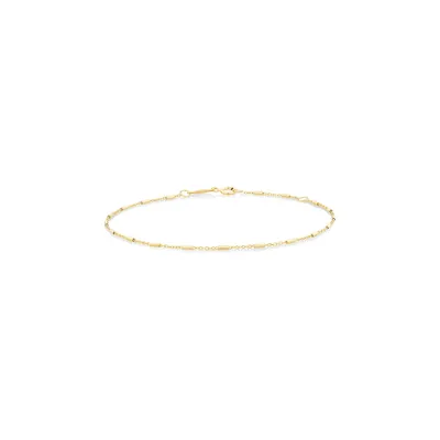 Tube Station Cable Bracelet In 10kt Yellow Gold