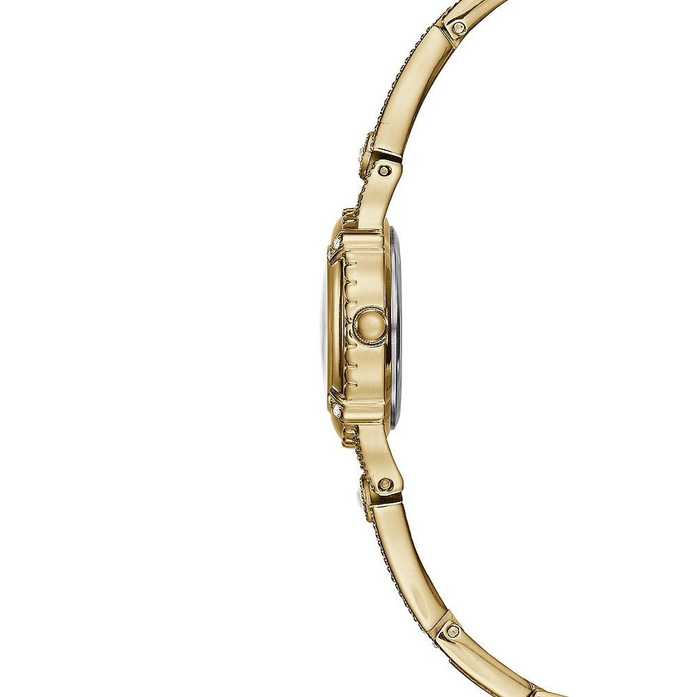 Angelic Goldtone & Crystal Bracelet Watch