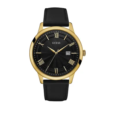 Night Life Two-tone Leather Strap Watch