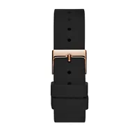 Rosegold Tone Black Silicone Strap U1135L4 Watch