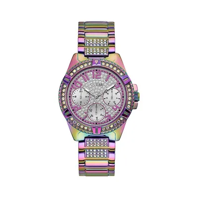 Stainless Steel & Crystal Bracelet Watch
