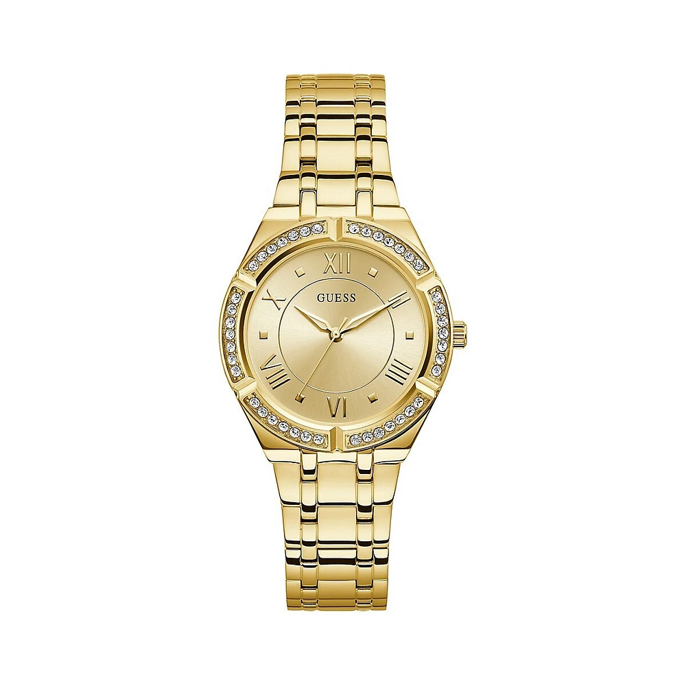 Goldtone Stainless Steel & Crystal Bracelet Watch