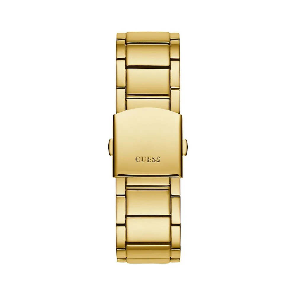 Montre-bracelet chronographe en acier inoxydable doré