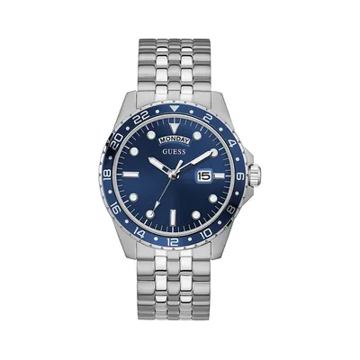 GW0220G1 Blue Dial & Polished Stainless Steel Bracelet Watch