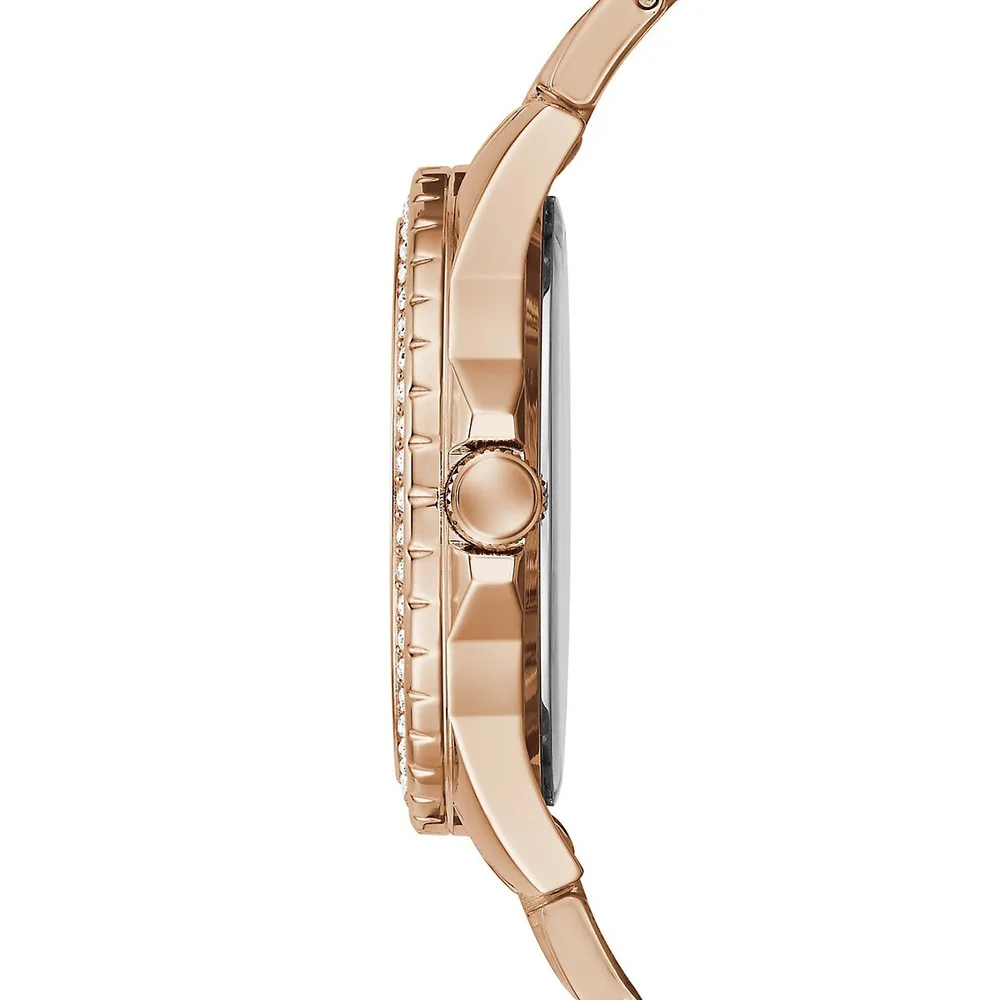 GUESS Monogram Rose-Goldtone Bracelet Watch GW0549L3