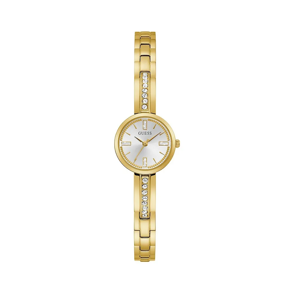 Goldtone Stainless Steel Embellished Bracelet Watch GW0288L2