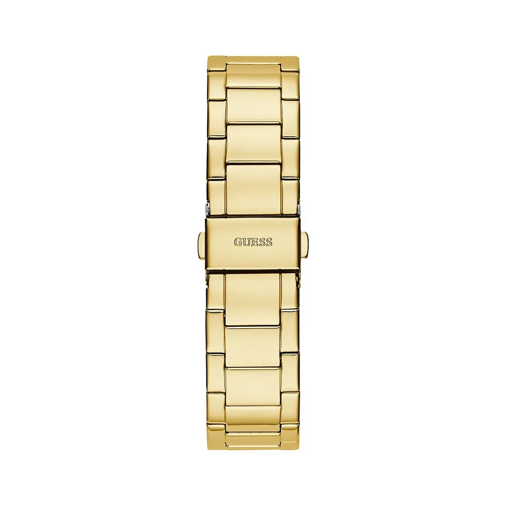 Goldtone Stainless Steel & Crystal Pavé Link Bracelet Watch​ GW0320L2