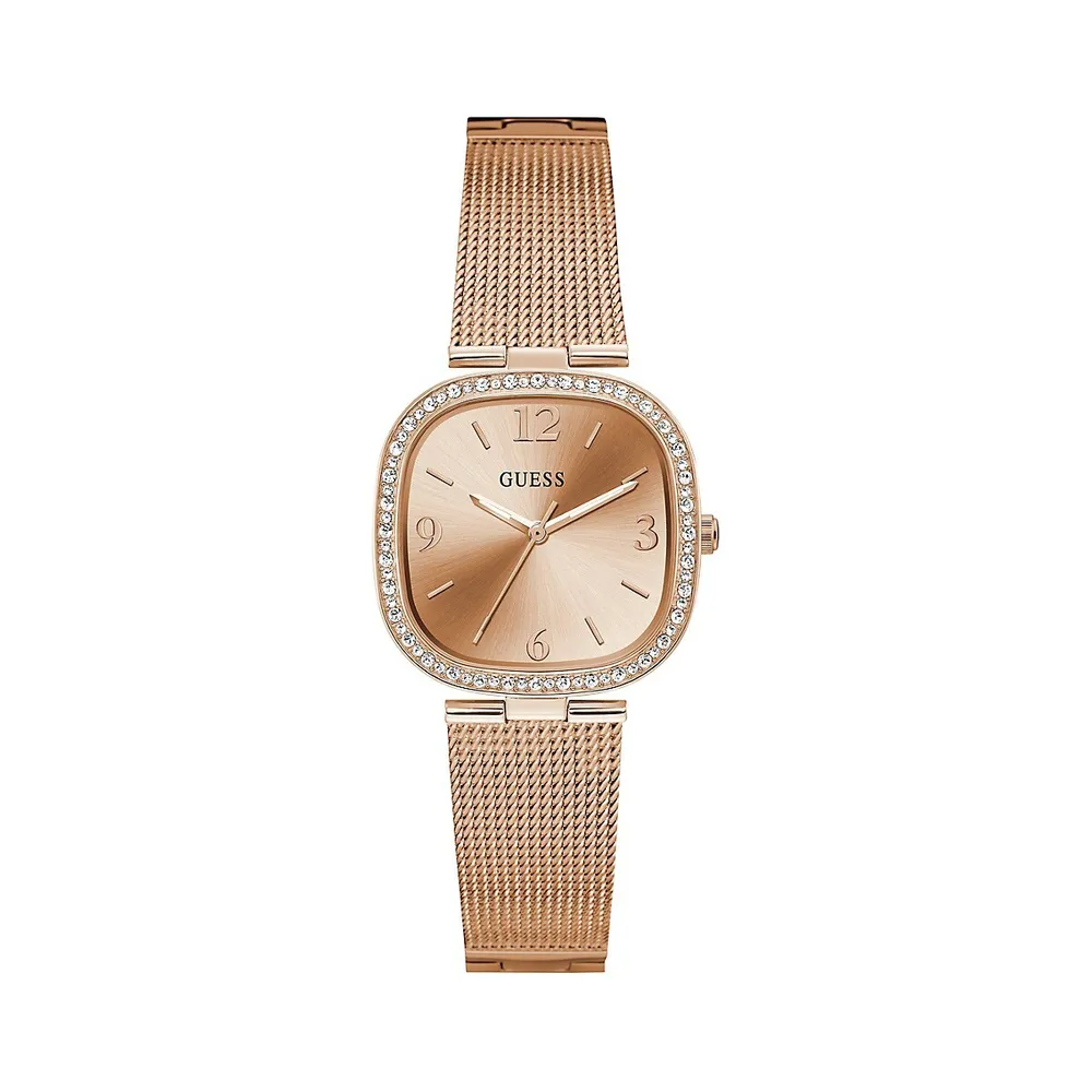 Goldtone Stainless Steel Mesh Bracelet Watch​ GW0354L3