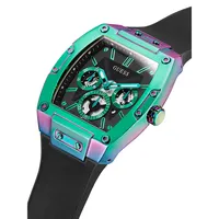 Iridescent Stainless Steel & Leather/Silicone Strap Subdail Watch GW0202G5