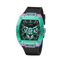 Iridescent Stainless Steel & Leather/Silicone Strap Subdail Watch GW0202G5