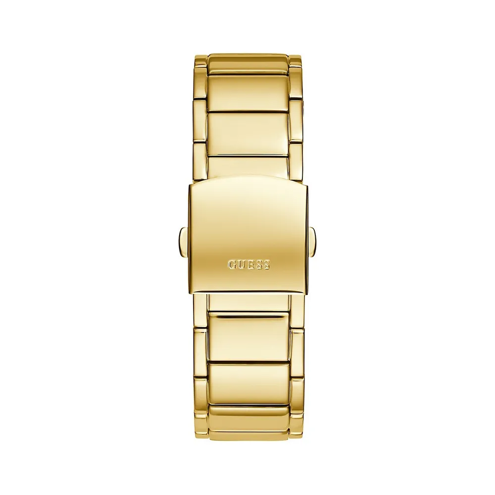 GUESS GoldTone Logo Watch with SelfAdjustable Bracelet Color GoldTone  Model U1145L3 price in UAE  Amazon UAE  kanbkam