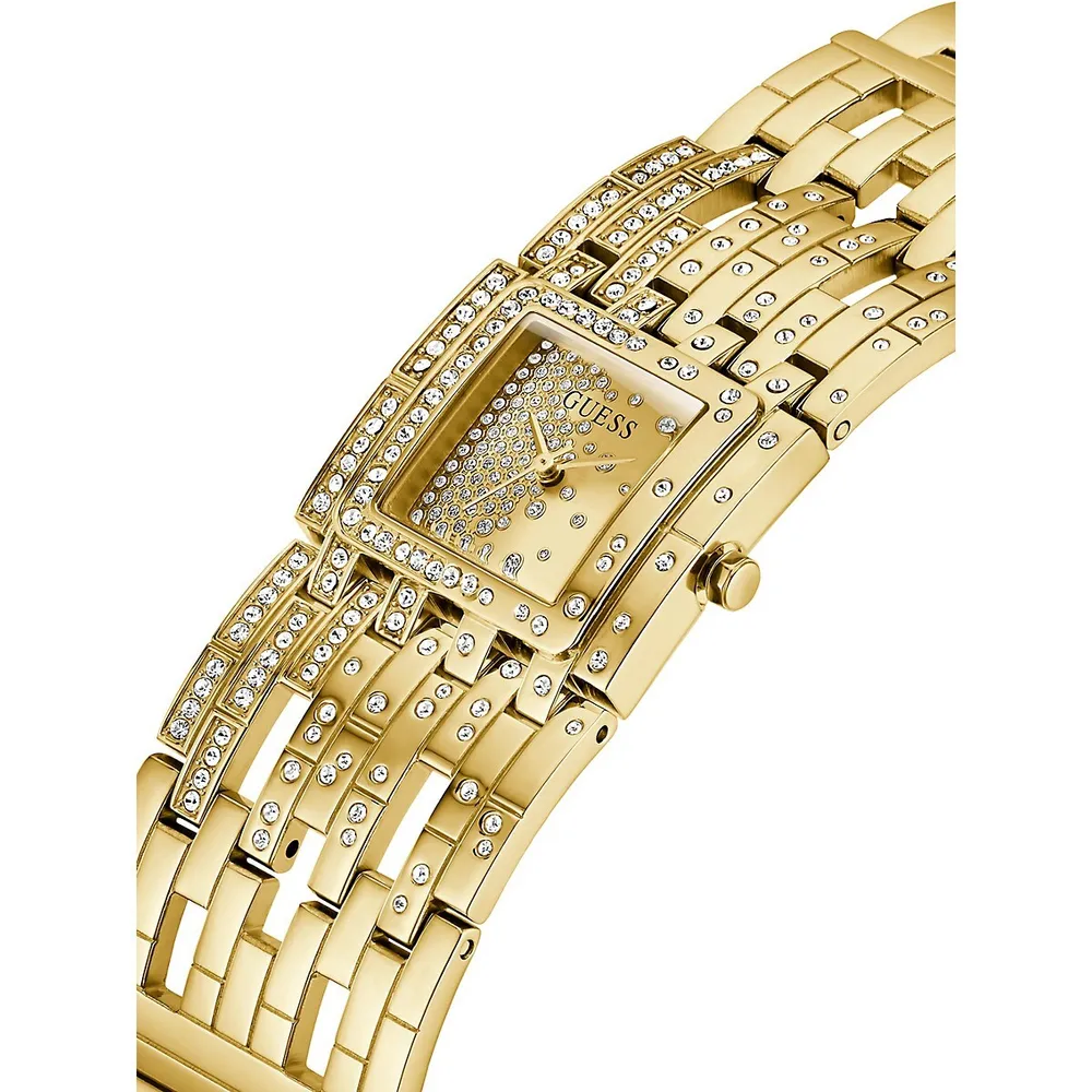 Goldtone Stainless Steel & Crystal Bangle Watch GW0441L2