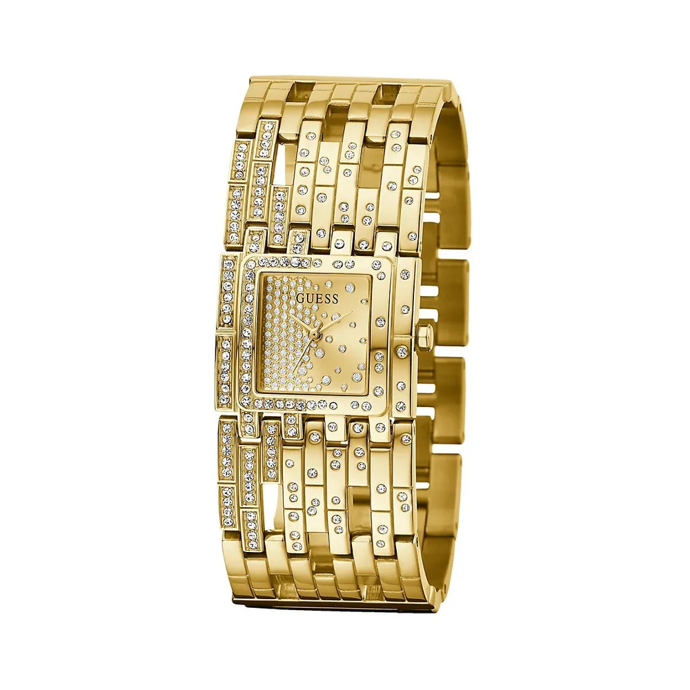 Goldtone Stainless Steel & Crystal Bangle Watch GW0441L2