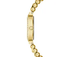 Goldplated Crystal Pavé Link Bracelet Analog Watch GW0401L2