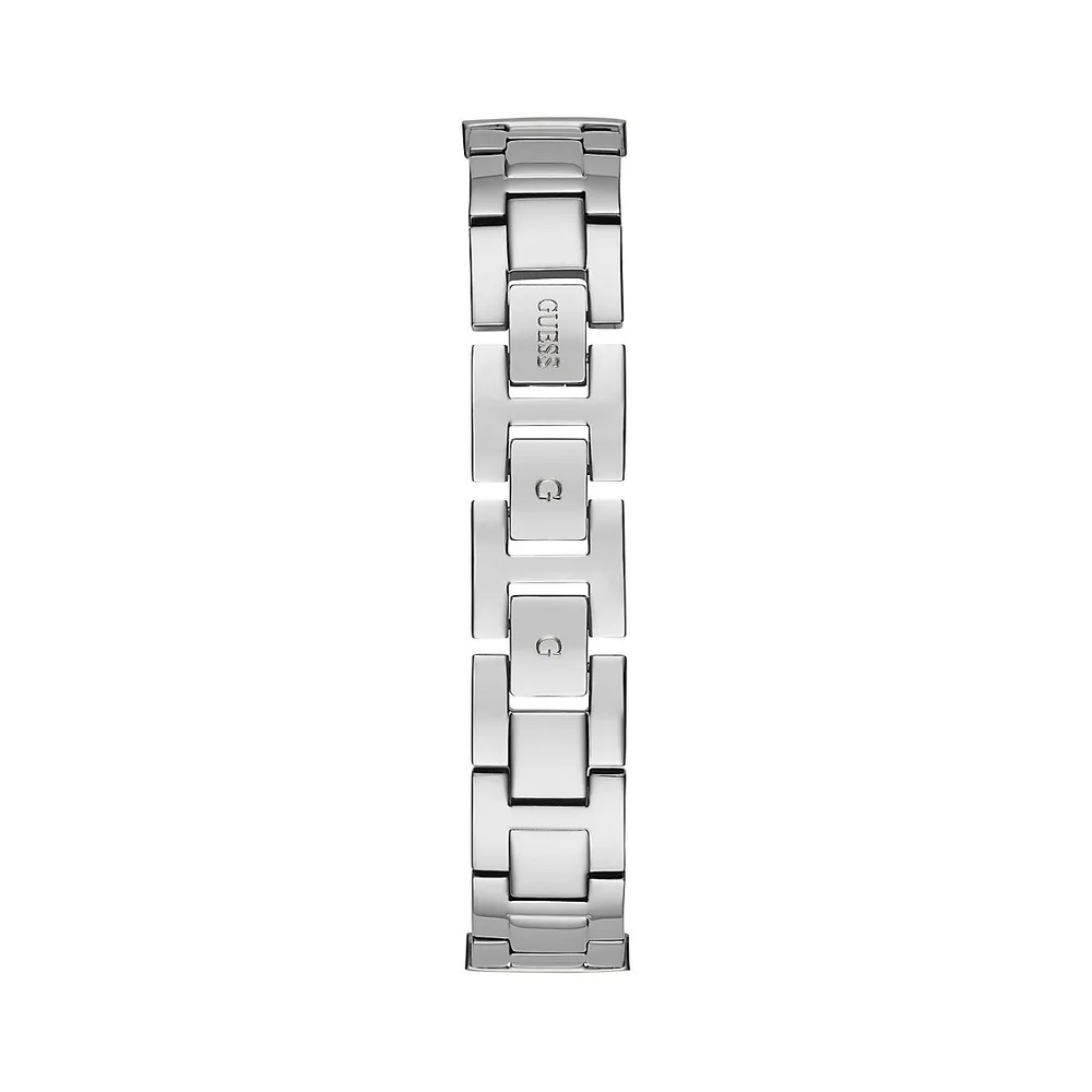 Glitz Beaded Stainless Steel Bracelet Watch GW0401L1