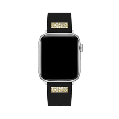 Bracelet en silicone noir brillant pour montre Apple, 22 mm, CS3004S1