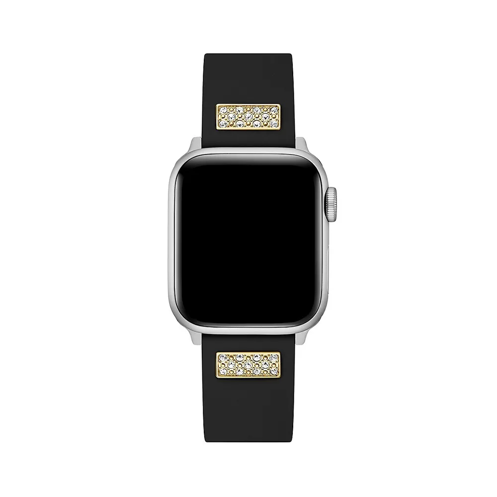 GUESS Black Glitz Silicone Strap For Apple Watch - 20MM CS2005S2