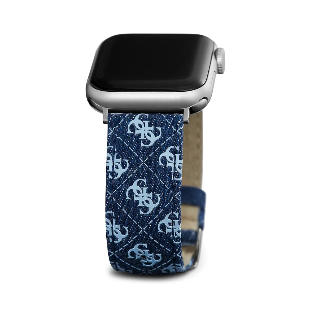 Bracelet en cuir et denim bleu pour montre Apple Watch, 20 mm, CS2001S3