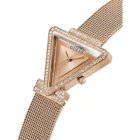 Rose Goldtone Stainless Steel & Crystal Mesh Bracelet Logo-Case Watch GW0508L3