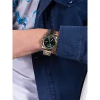 Green Dial Two-Tone Bracelet Watch GW0265G8