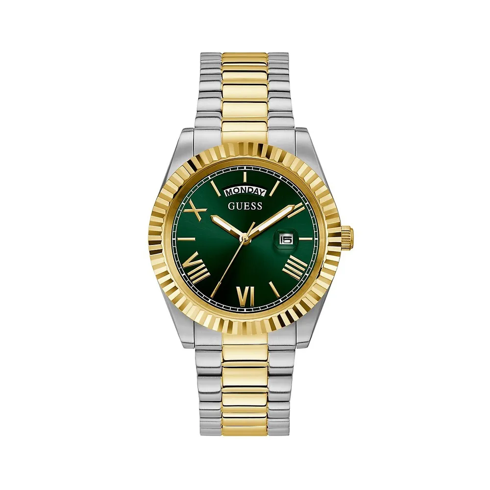 Green Dial Two-Tone Bracelet Watch GW0265G8