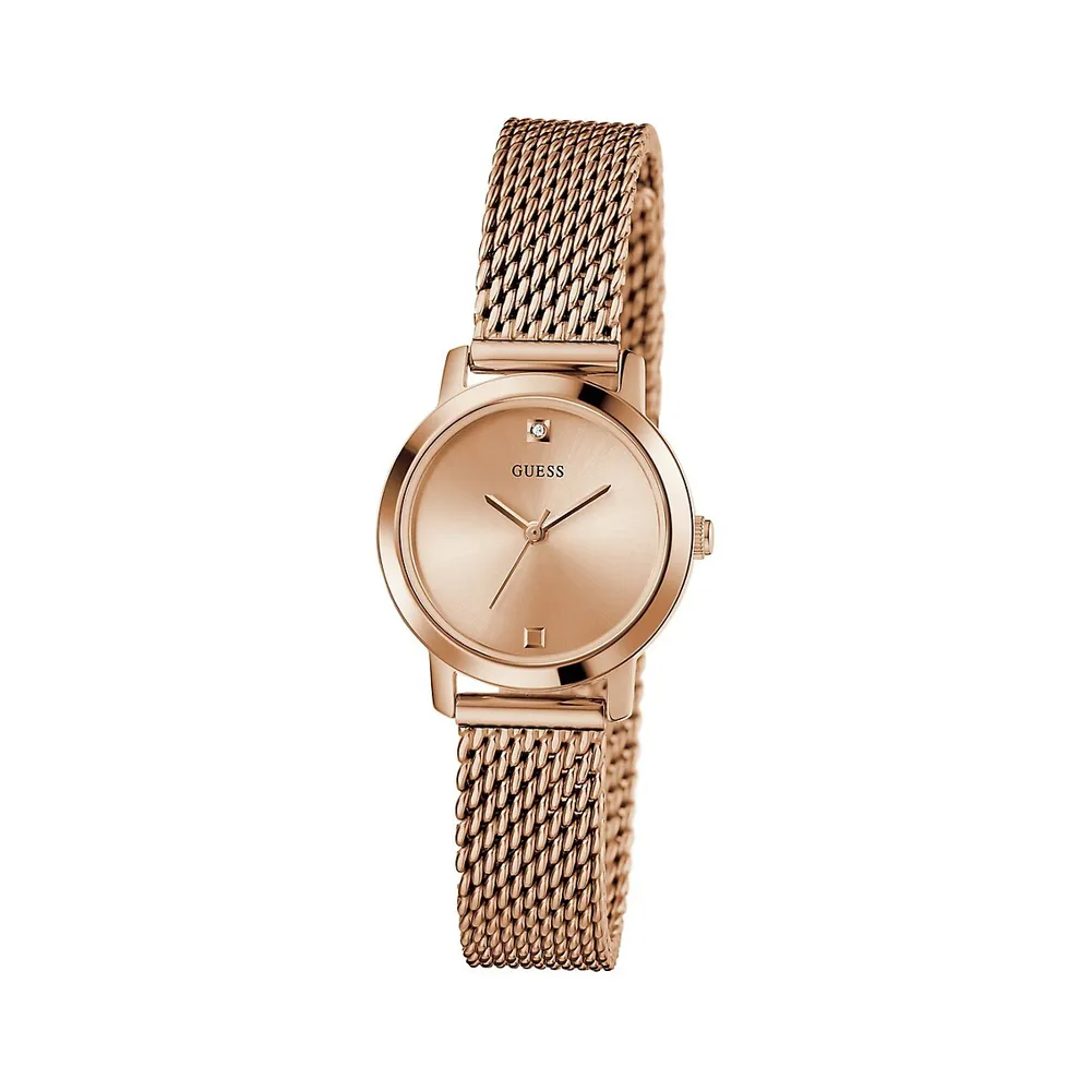 ​Rose Goldtone Stainless Steel Mesh Strap Watch GW0520L3