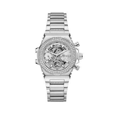 Montre-bracelet chronographe en acier inoxydable ajouré Glitz GW0552L1