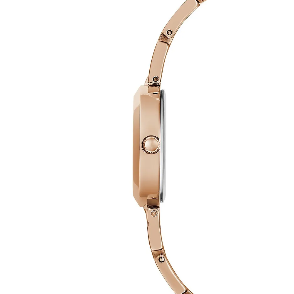 GUESS Monogram Rose-Goldtone Bracelet Watch GW0549L3