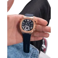 Rose Goldtone Stainless Steel & Silicone Strap Multifunction Watch GW0571G2