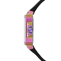 Montre en acier inoxydable à bracelet en silicone et à cristaux GW0618L3