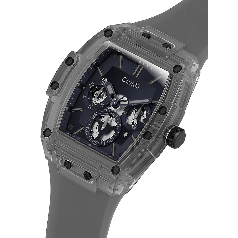 Polycarbonate & Silicone Strap Skeleton-Dial Watch GW0203G9