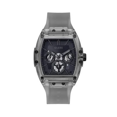 Polycarbonate & Silicone Strap Skeleton-Dial Watch GW0203G9