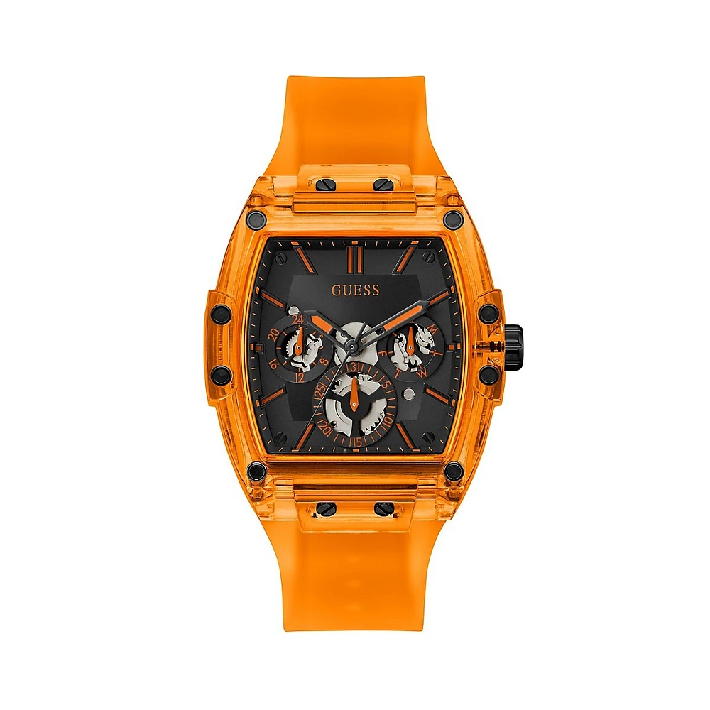 Polycarbonate & Silicone Strap Skeleton-Dial Watch GW0203G10