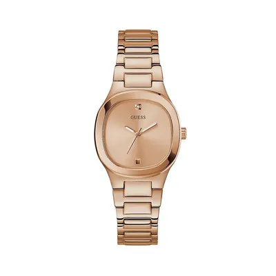 Rose Goldtone Stainless Steel & Crystal Bracelet Watch GW0615L3