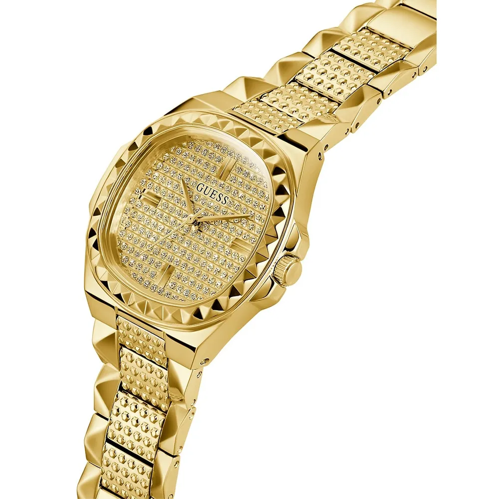 Goldtone Stainless Steel & Crystal Bracelet Watch GW0601L1