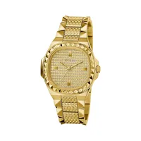 Goldtone Stainless Steel & Crystal Bracelet Watch GW0601L1