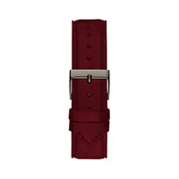 Gunmetal Stainless Steel & Burgundy Leather Strap Watch GW0628G4