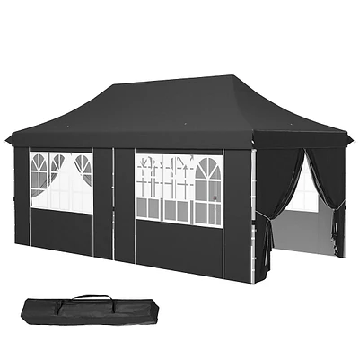 20x10 Adjustable Pop Up Canopy Tent With Sidewall