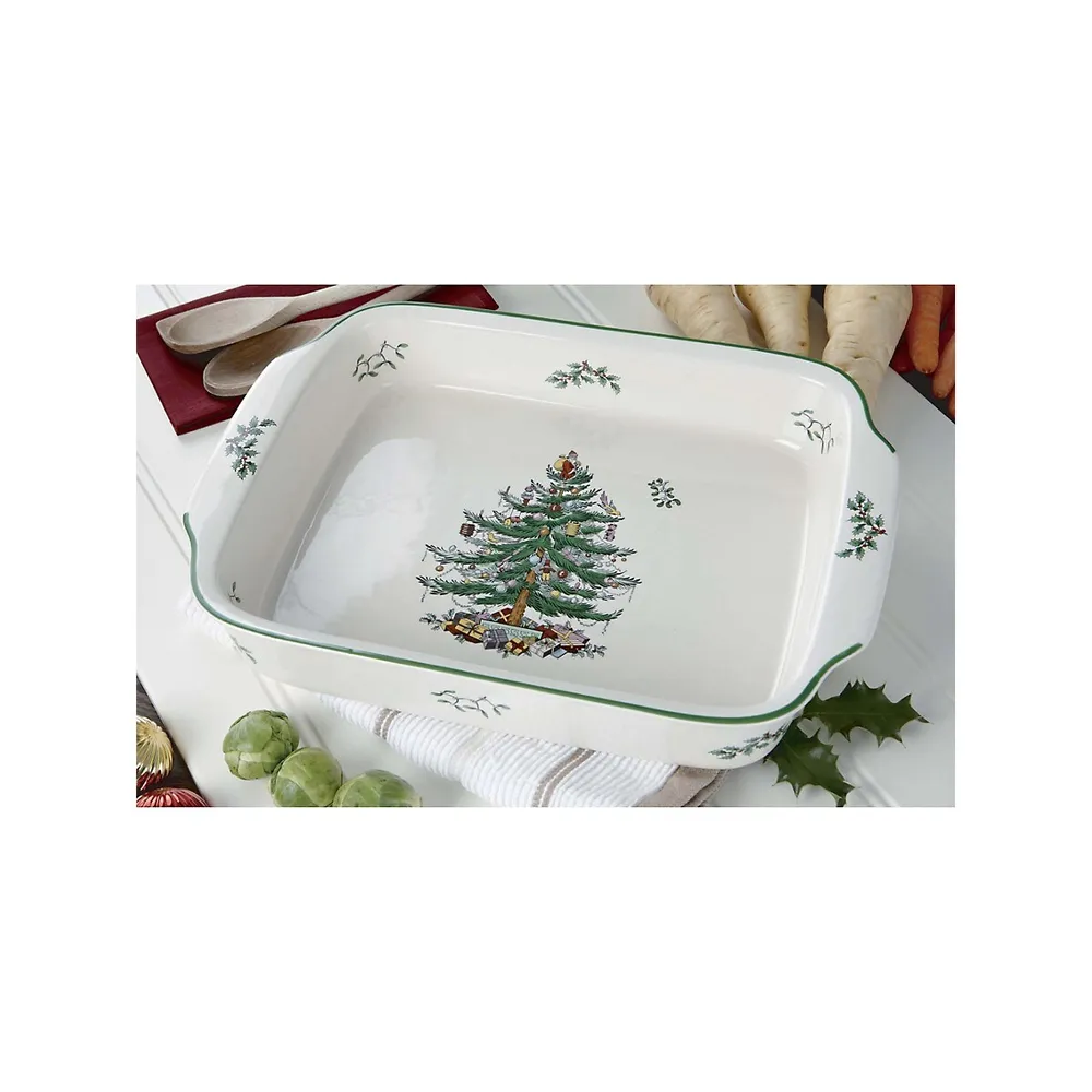 Spode Christmas Tree Rectangular Handled Baking Dish