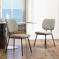 Set Of 2 Modern Fabric Dining Chairs Padded Kitchen Armless Accent Chair