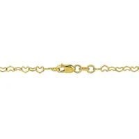3mm Heart Link Necklace In 14k Yellow Gold