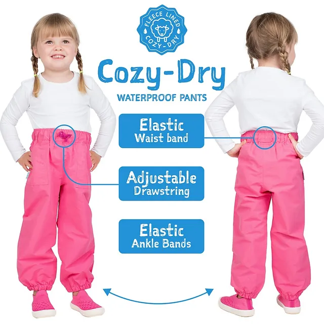 Jan & Jul Cozy-Dry Kids Boys Girls Rain & Snow Pants (Fleece Lined) -  (Heather Grey - Size 10 Years)